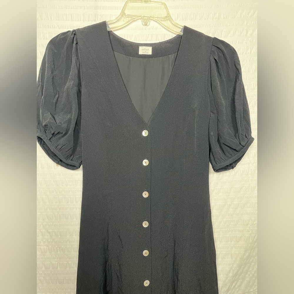 Aritzia Wilfred Libretto Black Midi Dress Size Medium - Picture 4 of 13